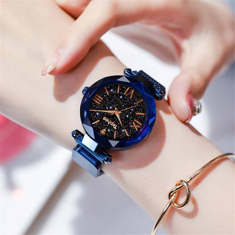 New STEVVEX Luxury Women Watches Magnetic Starry Sky Quartz Wristwatch Fashion Ladies Style Wrist Watch For Women and Girls