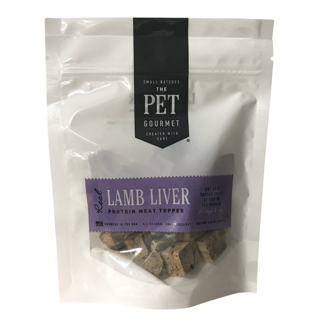 Freeze dried lamb liver dog treat high protein low moisture