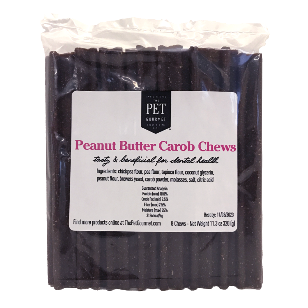 Peanut Butter Carob Chew 8 PackPet SuppliesOur peanut butter chews are yummy and beneficial for dental health. These chews can be broken into smaller pieces depending on the size of your dog.
Ingredients: chi