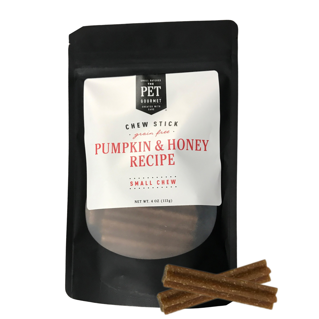 Pumpkin Small 4oz chewsPet SuppliesOur signature Small Pumpkin chews are available for a limited time in 4 oz bags.
Ingredients: pea flour, chickpea, pumpkin, coconut glycerin, tapioca flour, brewers
