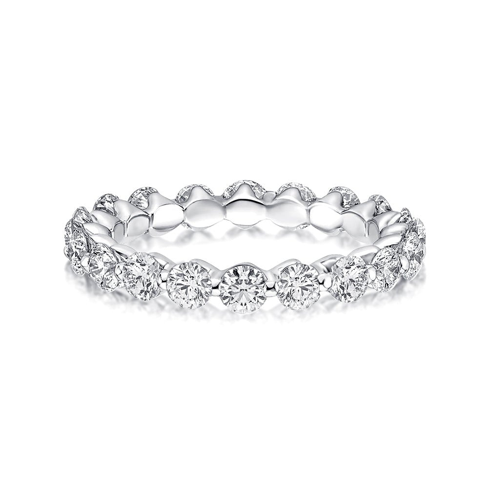 Rodiffy Moissanite 1.5 Ct Round Cut White Gold Anniversary Ring - ThisandThatShoppe