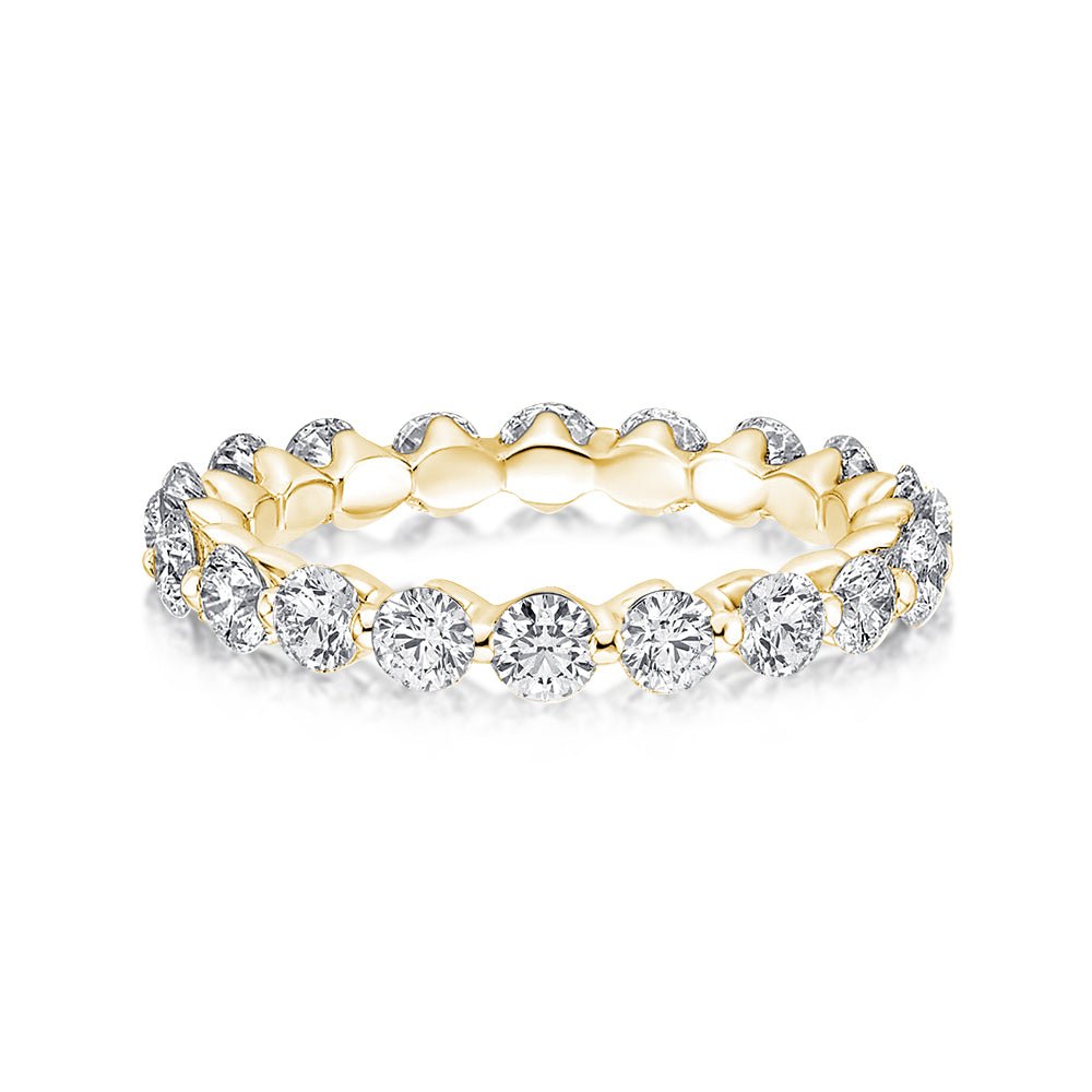 Rodiffy Moissanite 1.5 Ct Round Cut Yellow Gold Anniversary Ring - ThisandThatShoppe