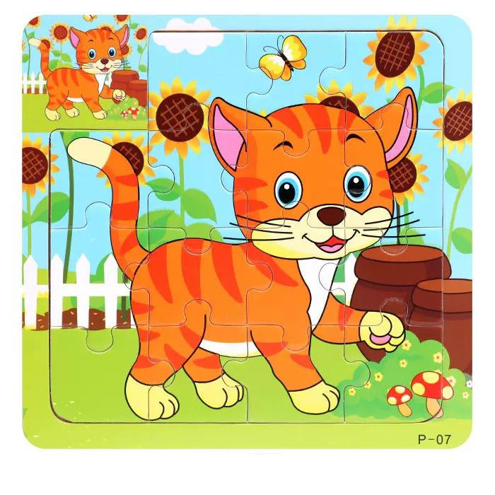 38 Style Cartoon Wooden Puzzle Children Animal/ Vehicle Toy For 2-6 Year Baby Early Educational Toys for Kids