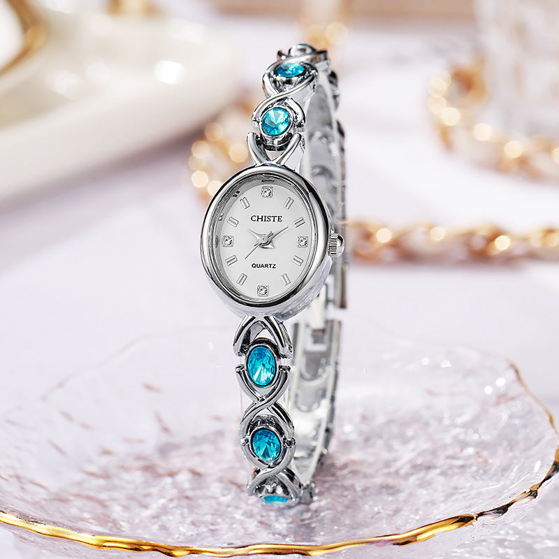 Womens Colored Diamond Niche High Appearance Value Bracelet Watch