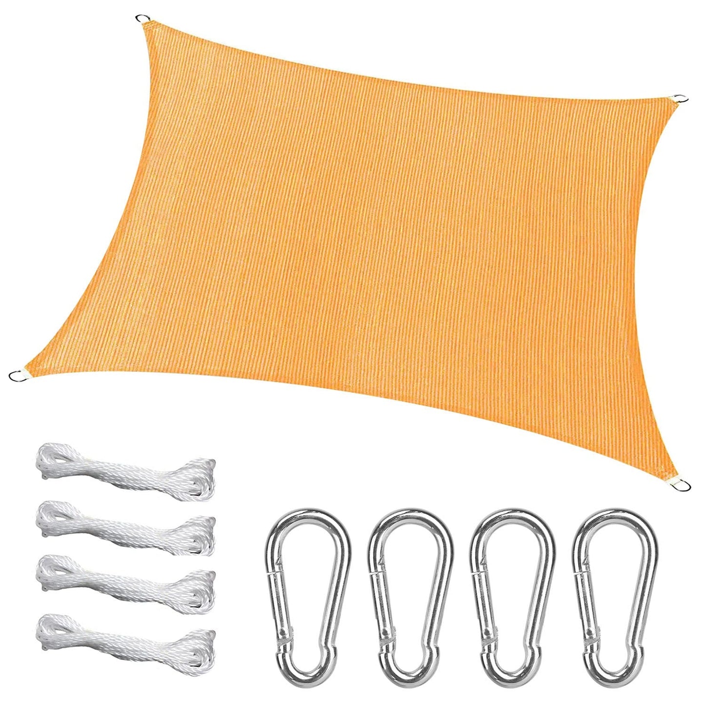 Rectangle Top Canopy 98% UV Block Awning Shelter 185GSM HDPE Patio Cover with Snap Hooks Ropes for Outdoor Garden Backyard