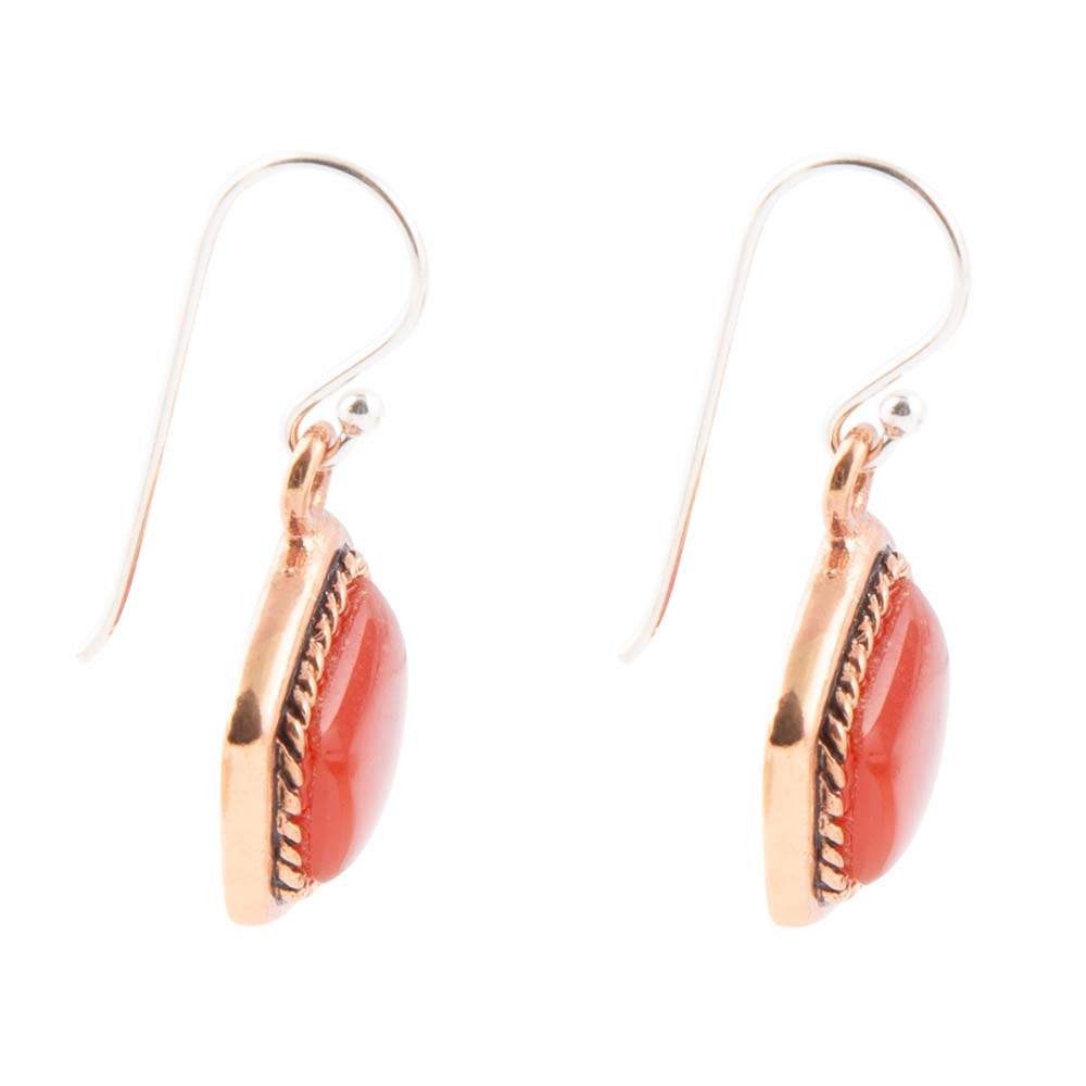 Abstract Carnelian and Copper Earrings - ThisandThatShoppe