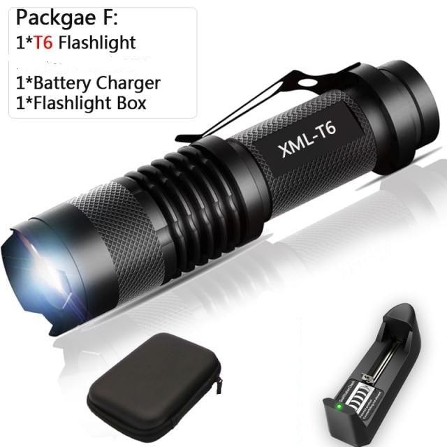 Adjustable Rechargeable Water Resistant Super Bright Mini Handheld Flashlights LED Zoomable Flashlight For Camping Fishing Bicycle Light Kids Indoor Outdoor Hiking