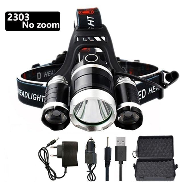 Adjustable Zoomable Headlamp Ultra Bright Rechargeable LED Bright High Lumen Head Lights Head Lamp Waterproof Flashlight For Outdoor Cmaping Fishing Hiking Biking Fishing Headlamp Running Headlamp