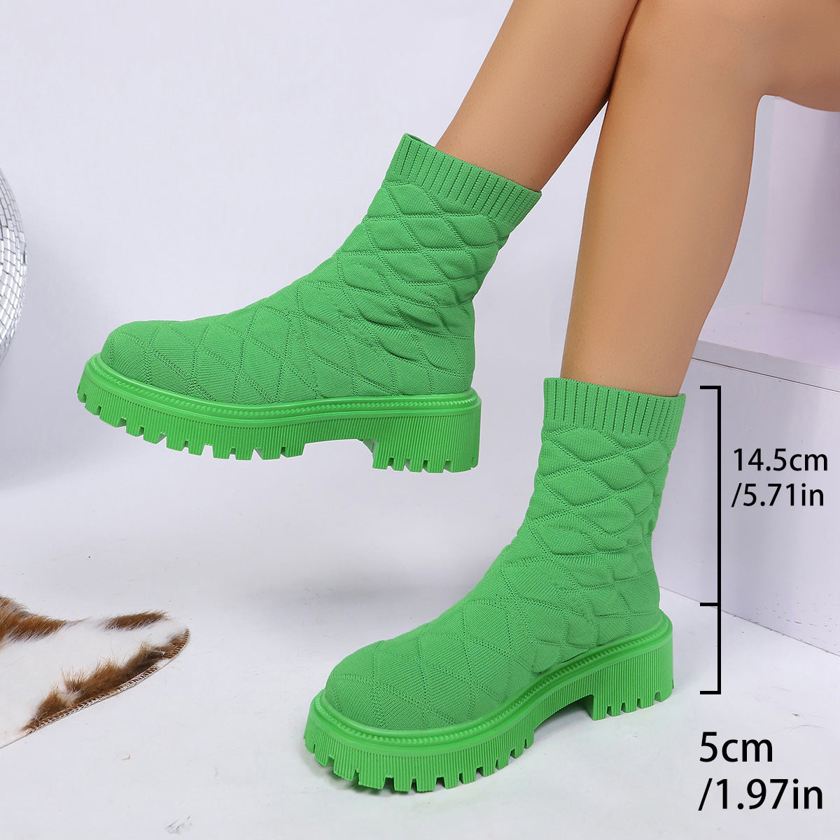 Womens Fashionable Plus-size Sports Socks And Ankle Boots