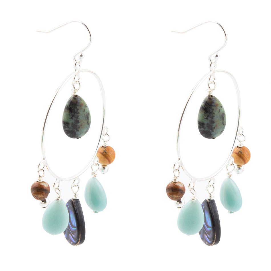 Ajo Abalone Sterling Silver Circle Earrings - ThisandThatShoppe