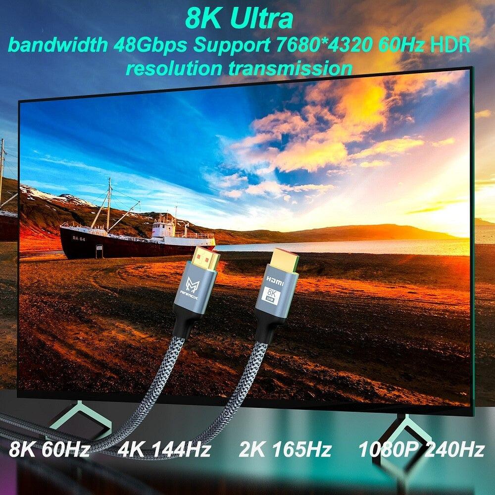4K HDMI Cable HDMI 2.0 Ultra HD Audio Wire HDMI Splitter Digital Cord High Speed 18Gbps HDMI 2.0 Cable 4K HDR 2160P For TV Projector Laptops Gaming