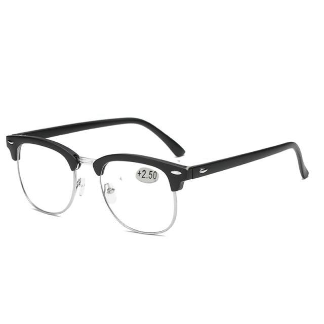 Anti Blue Light Half Frame Reading Glasses For Women And Men Anti Eye strain Fashion Classic Style Retro Eyeglasses New Eyewear Simple Modern Design Everyday Sunglasses For Men