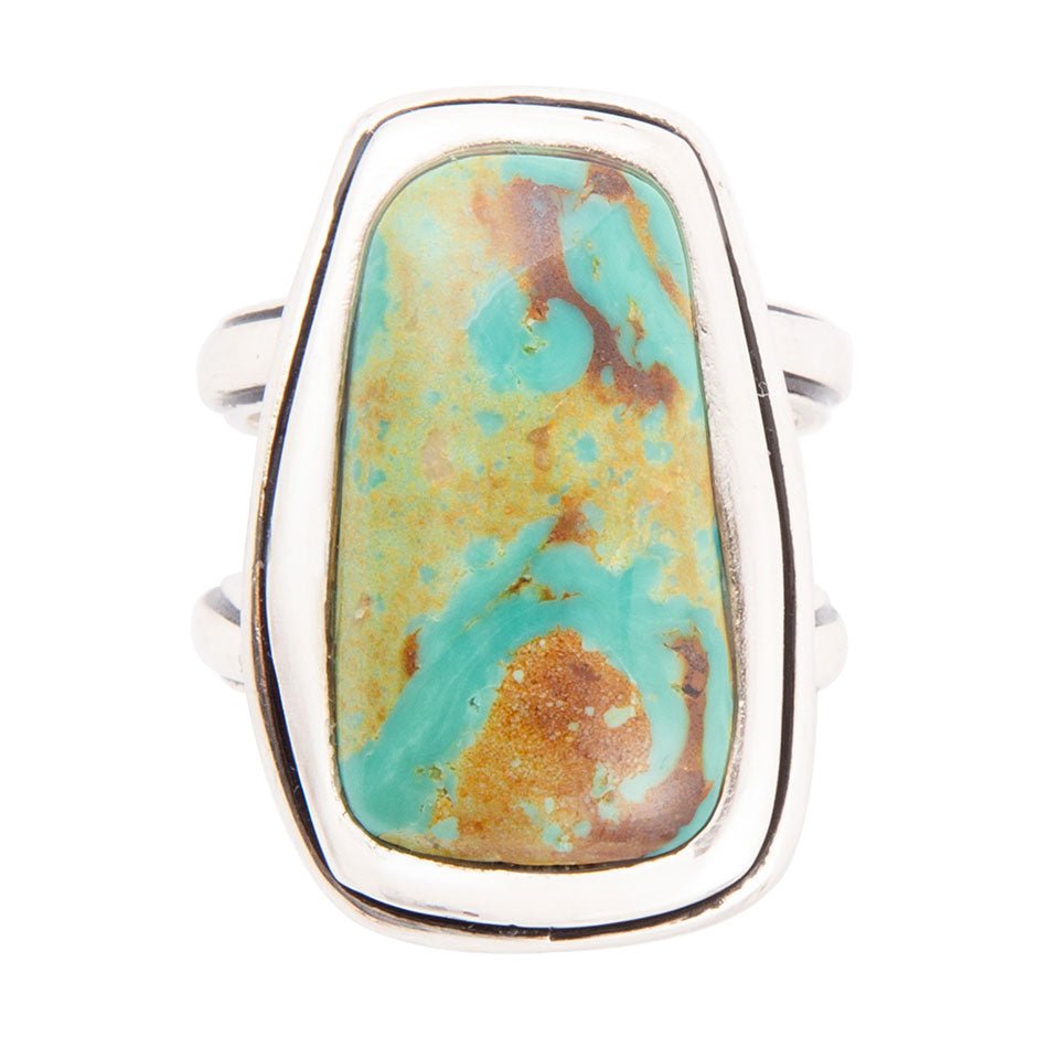 Art Blue Turquoise and Sterling Silver Statement Ring - ThisandThatShoppe