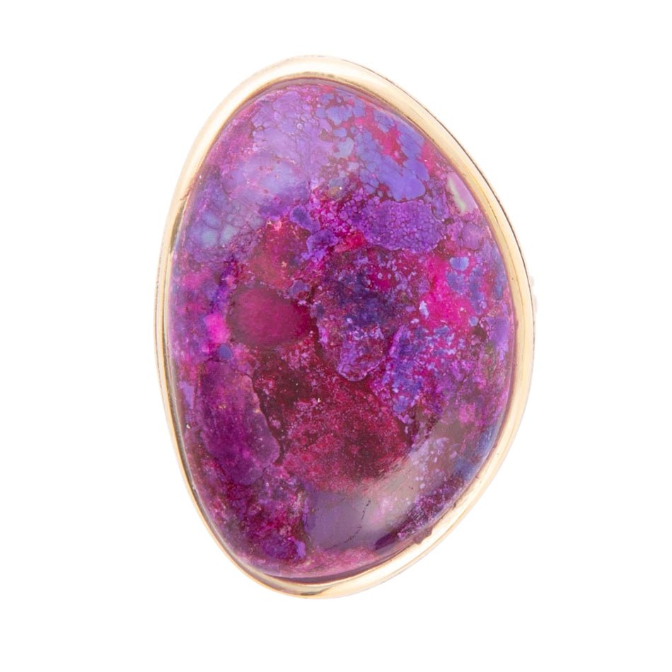 Aruba Purple Turquoise Golden Statement Ring - ThisandThatShoppe