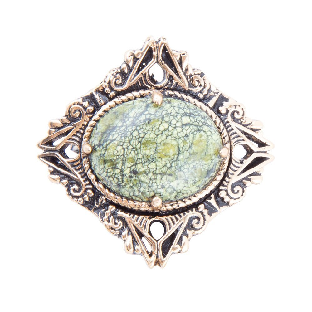 Aspen Green Serpentine Golden Statement Ring - ThisandThatShoppe