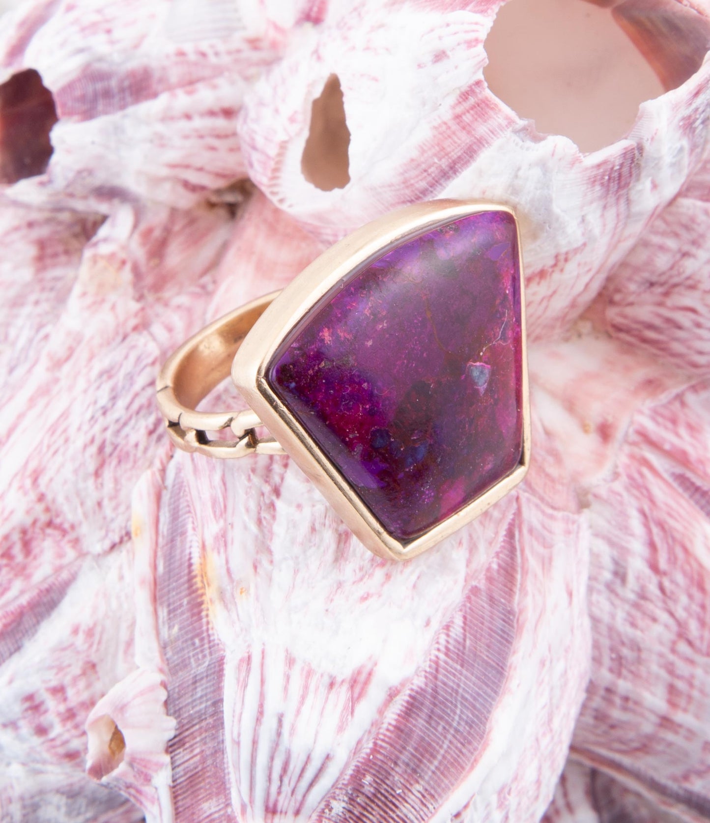 Athena Lila Türkis Statement Goldener Ring