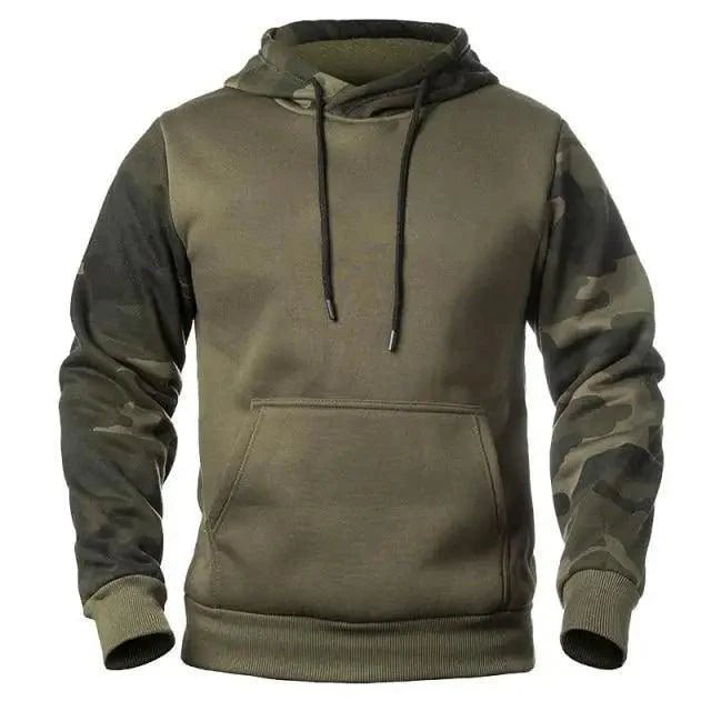 Autumn Men's Military Camouflage Fleece Hoodies Army Tactical Male Winter Camo Hip Hop Pullover Hoody Sweatshirt Men's Pullover Hoodie Blend Fleece Long Sleeve Contrast Color Military Sweatshirt - ThisandThatShoppe