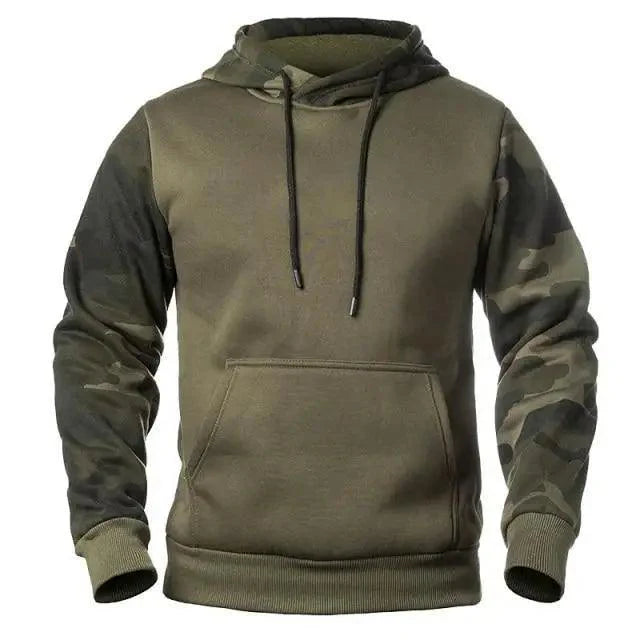 Herren-Militär-Camouflage-Fleece-Hoodies, taktischer Armee-Pullover für Herren, Winter-Camo-Hip-Hop-Kapuzenpullover, Herren-Pullover-Hoodie aus Fleece-Mischgewebe, Langarm, kontrastfarbener Militär-Sweatshirt