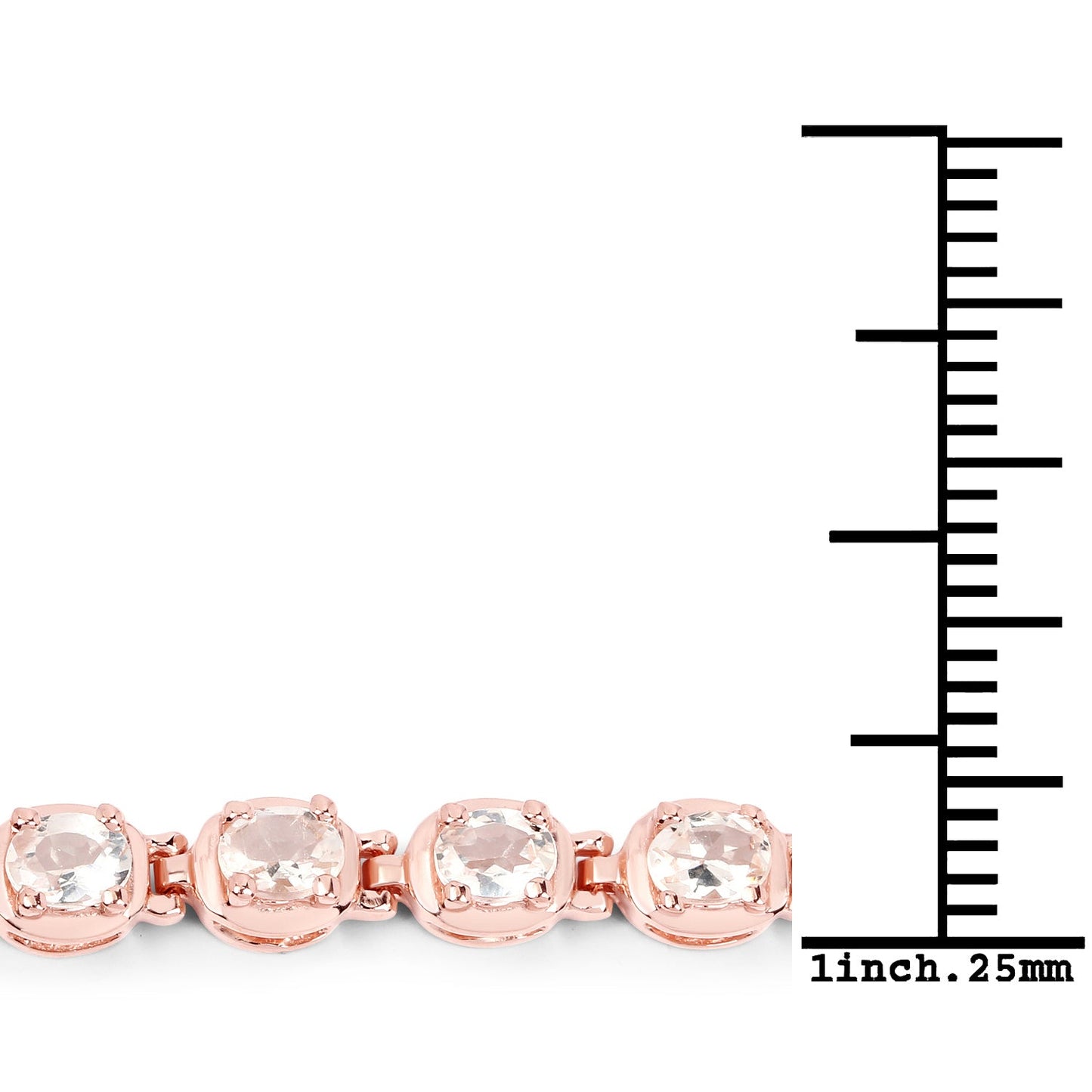 Armband aus 14K Roségoldplattiertem .925 Sterling Silber mit 3.90 Karat echtem Morganit