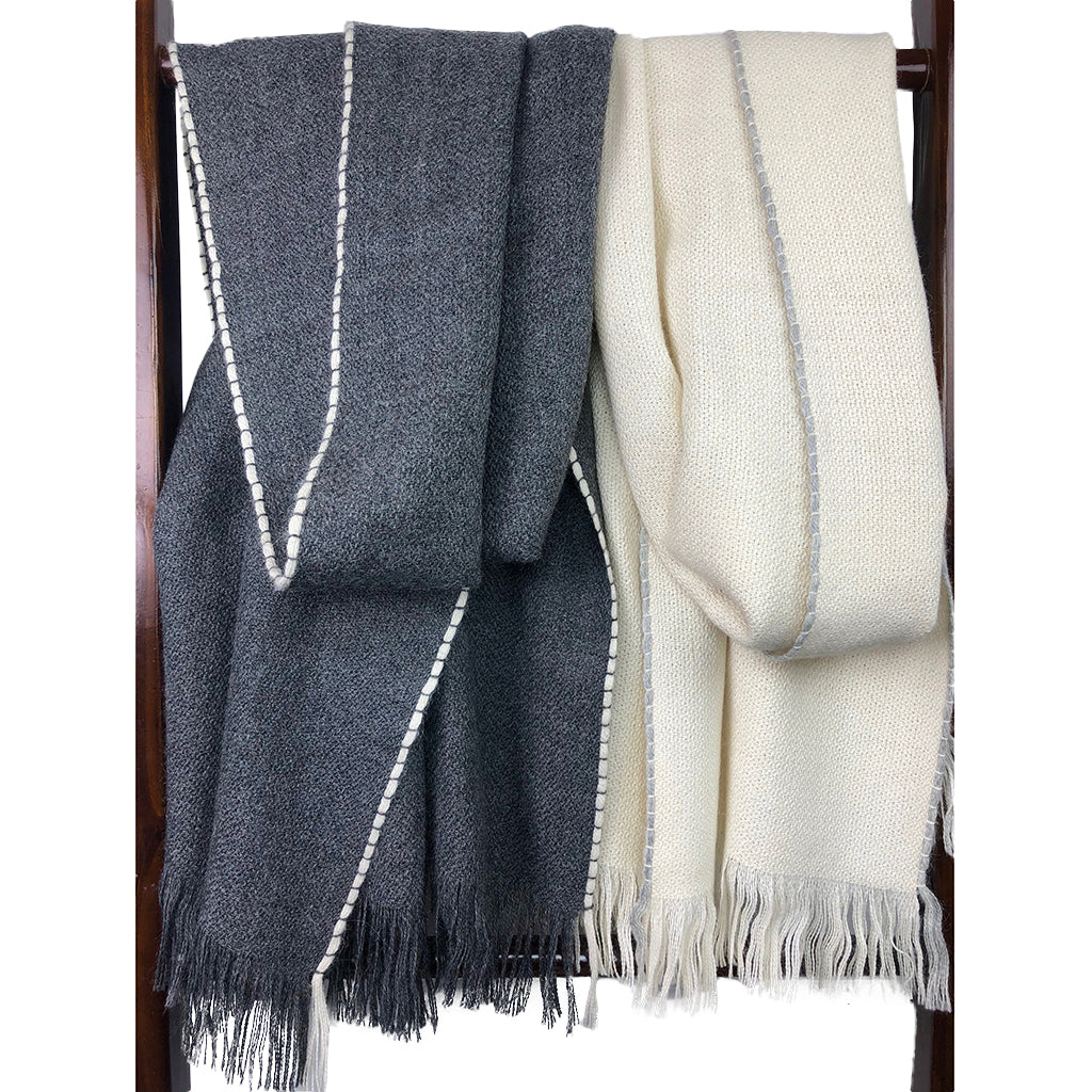 Écharpe en Baby Alpaga Anthracite - Foulard Hiver Luxe Léger et Doux Unisexe