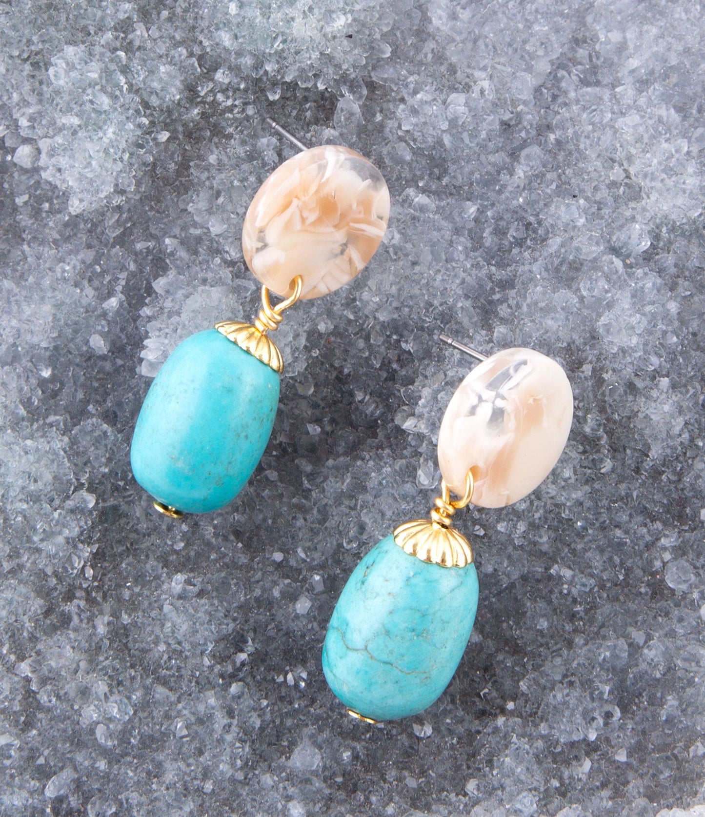 Boucles d'oreilles pendantes Baron Turquoise