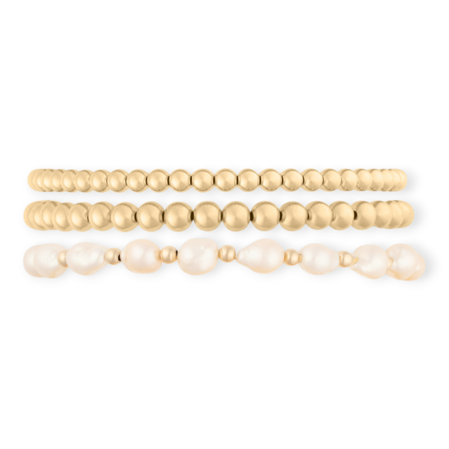 Barockes Juno Armband dreifach gestapelt (4+5+7mm)