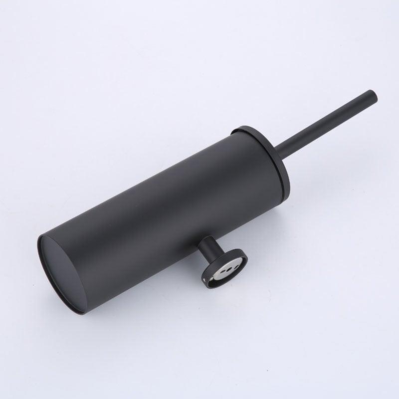 Bathroom Toilet Brush Holder Matt Black Stainless Steel Toilet Brush Wall Mounted For Bathroom Storage And Organization Toilet Bowl Brush with Stainless Steel Handle Durable Bristles Deep Cleaning Compact Bathroom Brush Save Space Good Grip