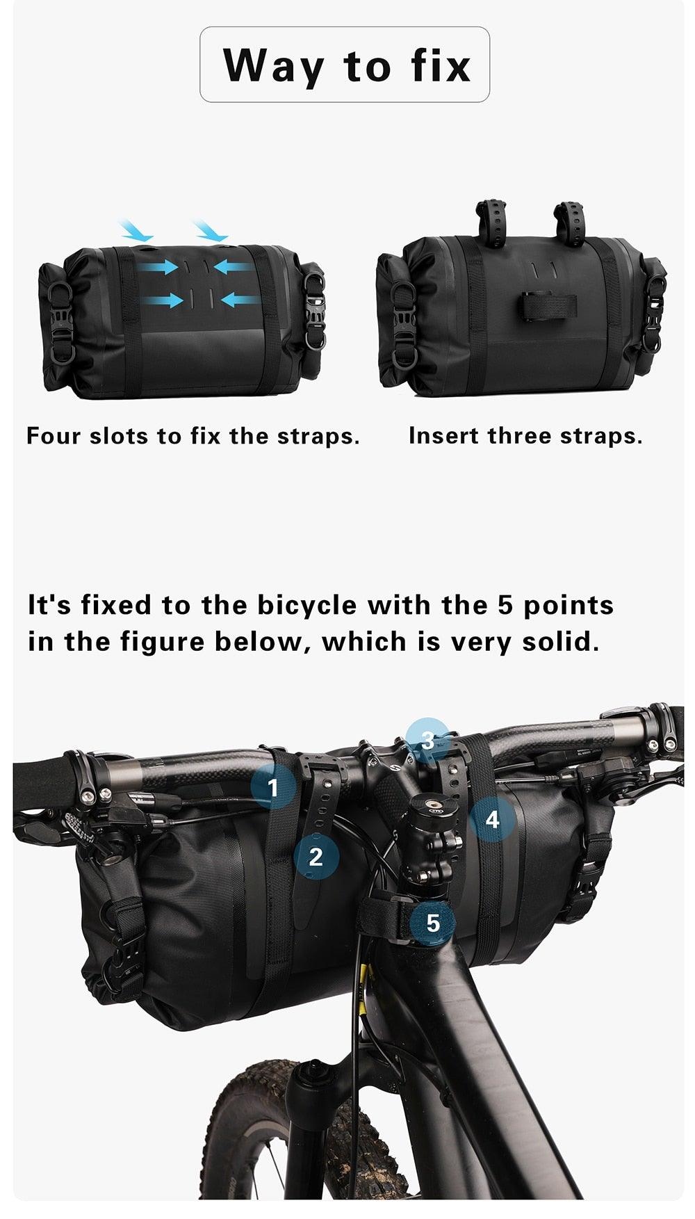 Bicycle Bag Waterproof Big Capacity Handlebar Bag 2 Piece Front Tube Cycling Bag Bike Accessories Bike Bag Waterproof Bike Handlebar Bag Bicycle For Sport Bicycle Cycling Accessories