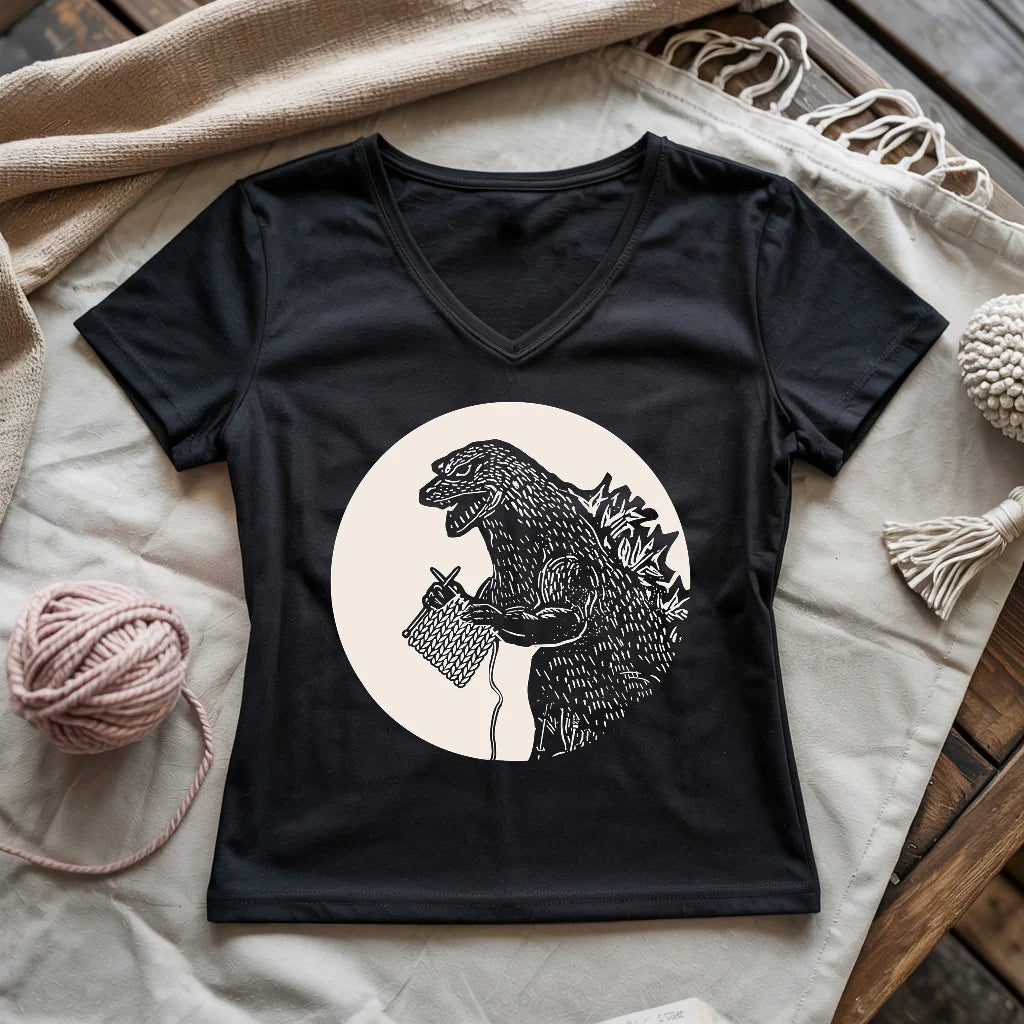 Knitzilla Damen V-Ausschnitt