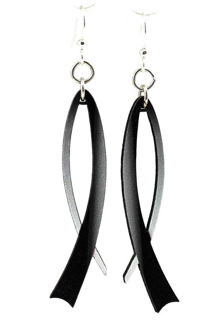 Schwarze Band Dangle Ohrringe Leichte Wohltätigkeits-Awareness