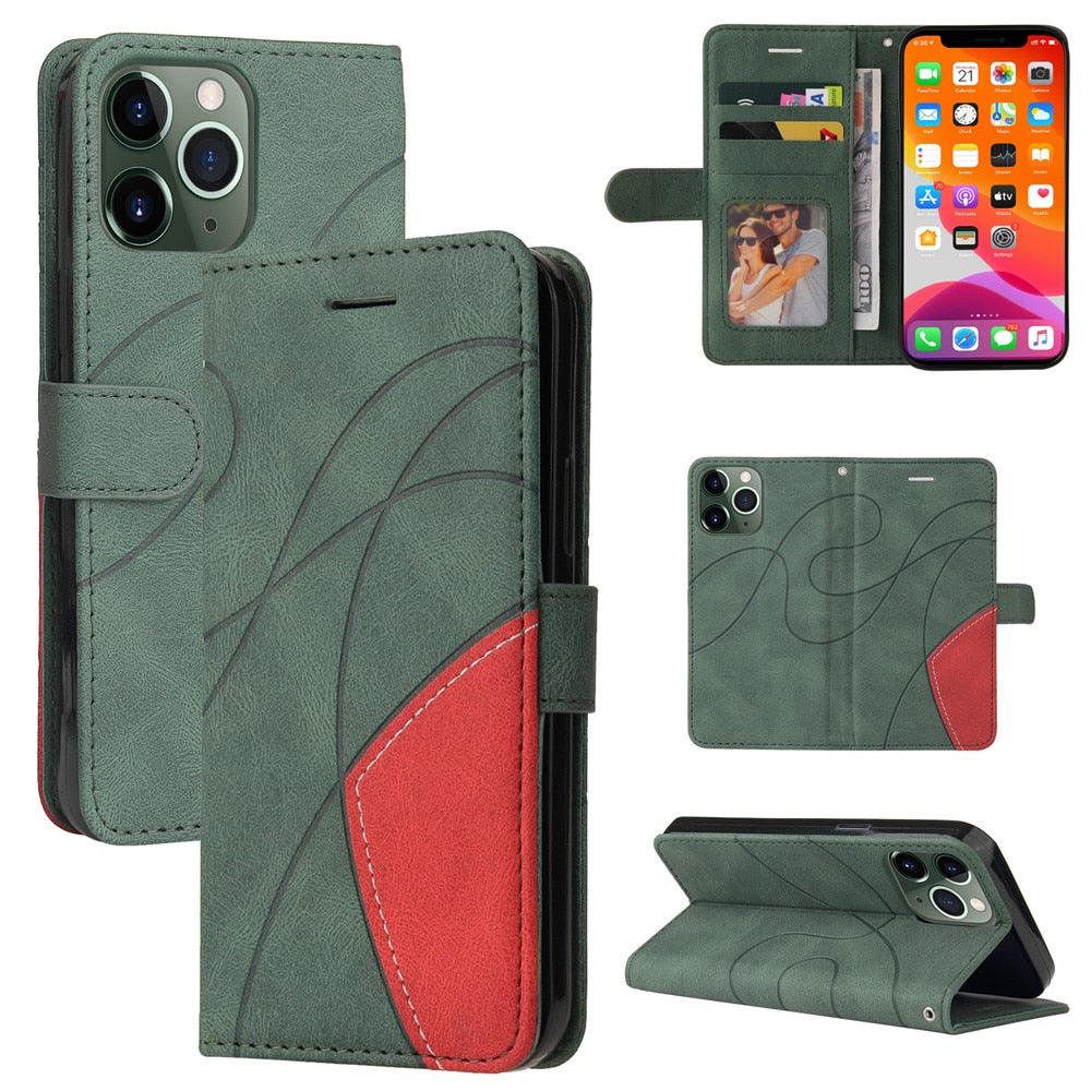 Blue PU Leather Wallet Flip Phone Case Cover For iPhone 13 Pro Max Case Leather Flip Cover iPhone 13 Pro Phone Case For iPhone 12 Mini 14 11 8 7 6 6s Plus 5 5s Case
