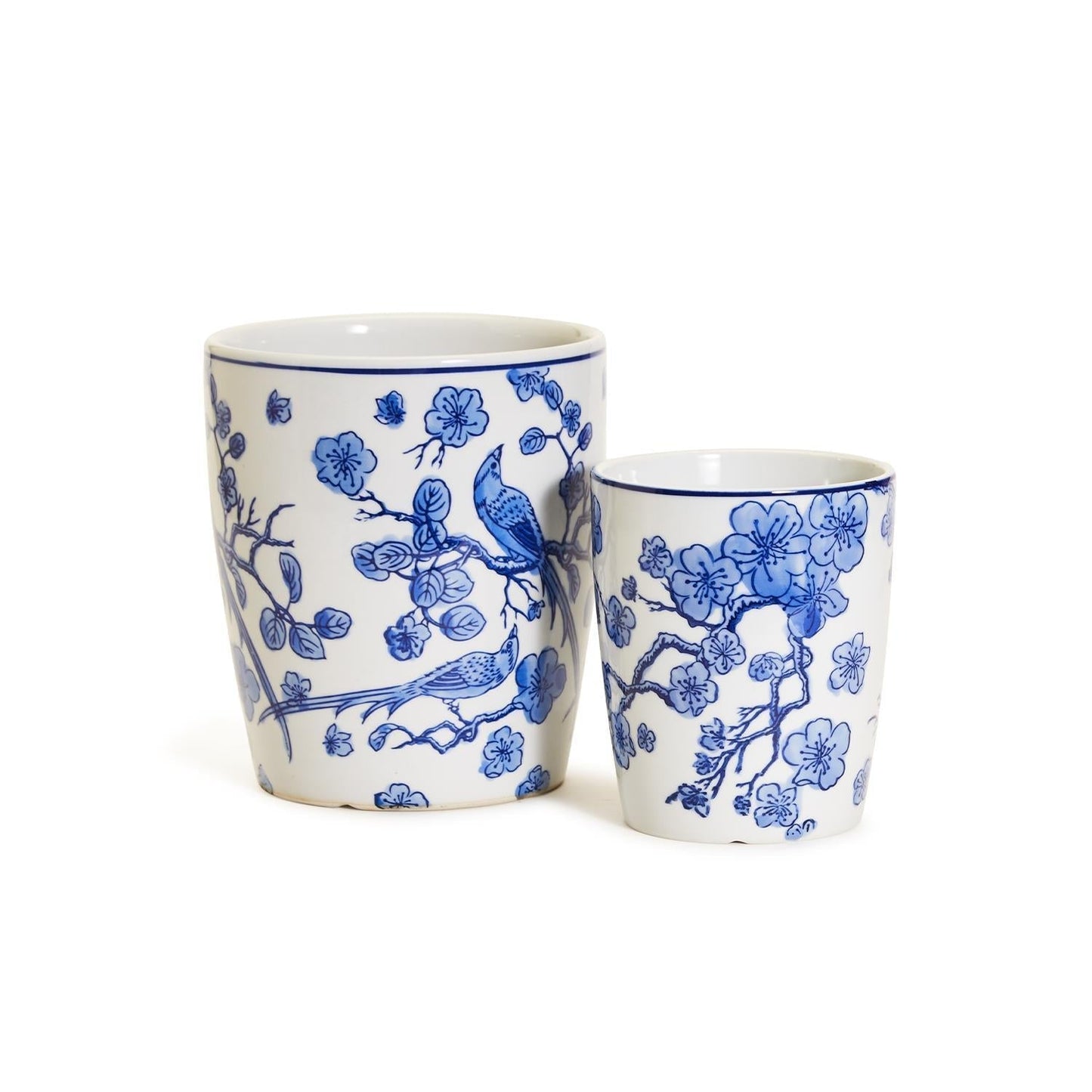 Blau-weißes chinesisches Keramik-Vase Pflanzgefäß für Zimmerpflanzen dekorativ