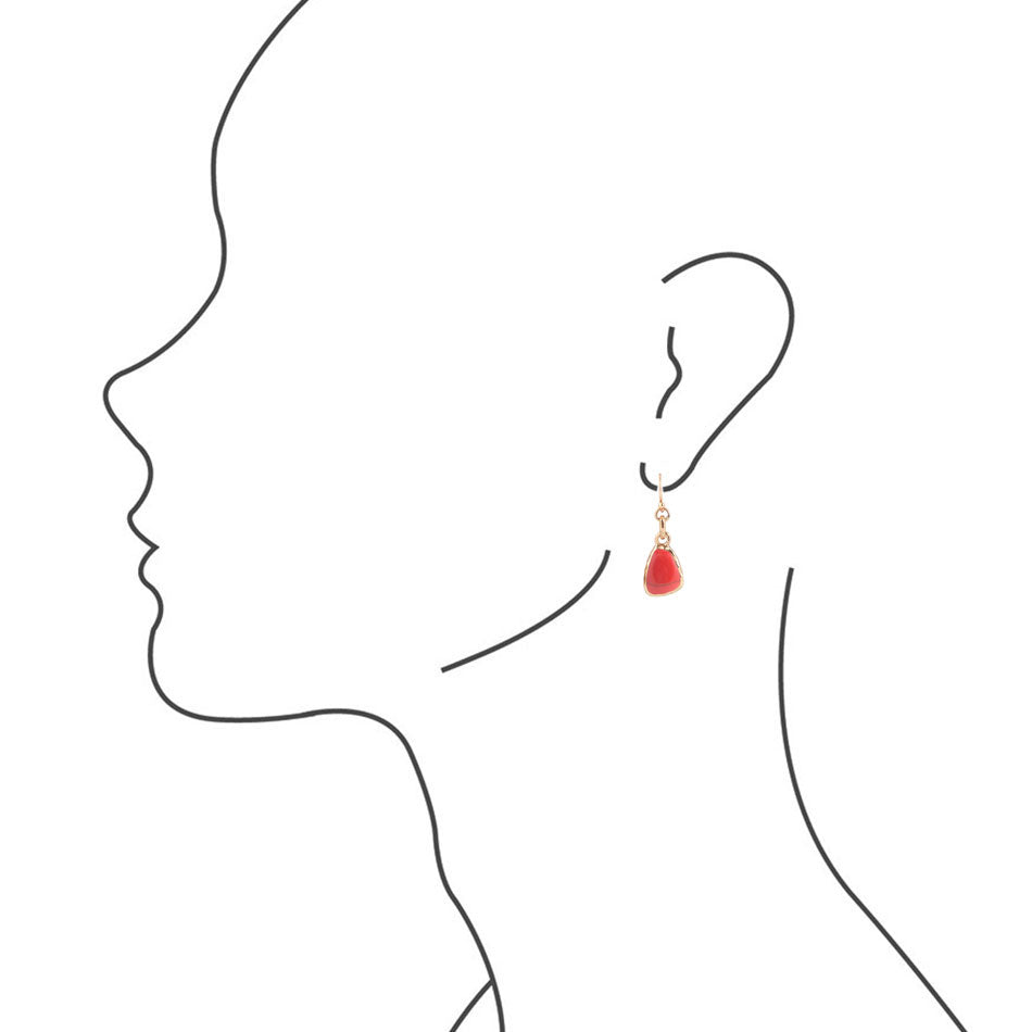 Boucles d'oreilles howlite rouge bronze