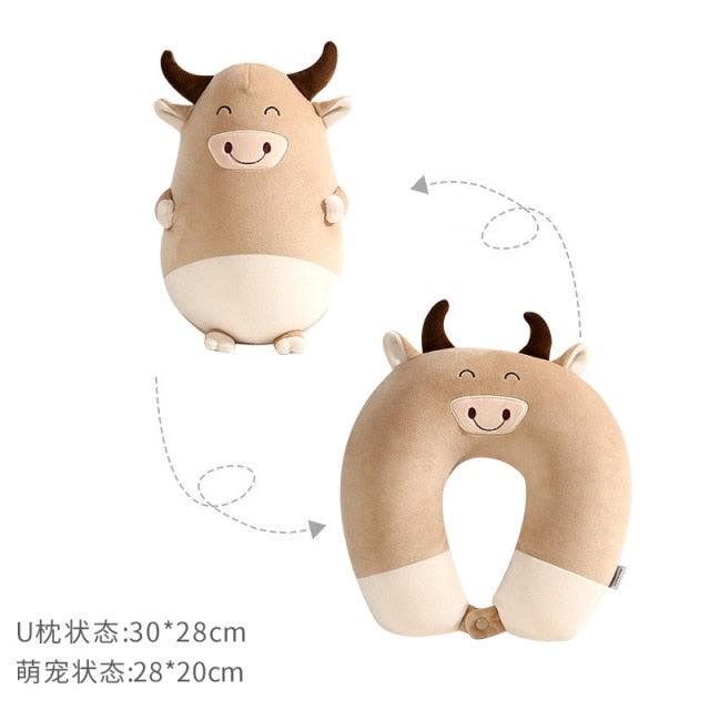 Bubble Kiss Soft Pillow Penguin U-Shaped Sleep Protection Neck Pillow Home Office Nap Body Pillows Travel Car Adult Cute Pillows U-Shaped Neck Pillow Throw Pillow Neck Supporter Foam particle Headrest Office Nap Desktop Pad Headrest