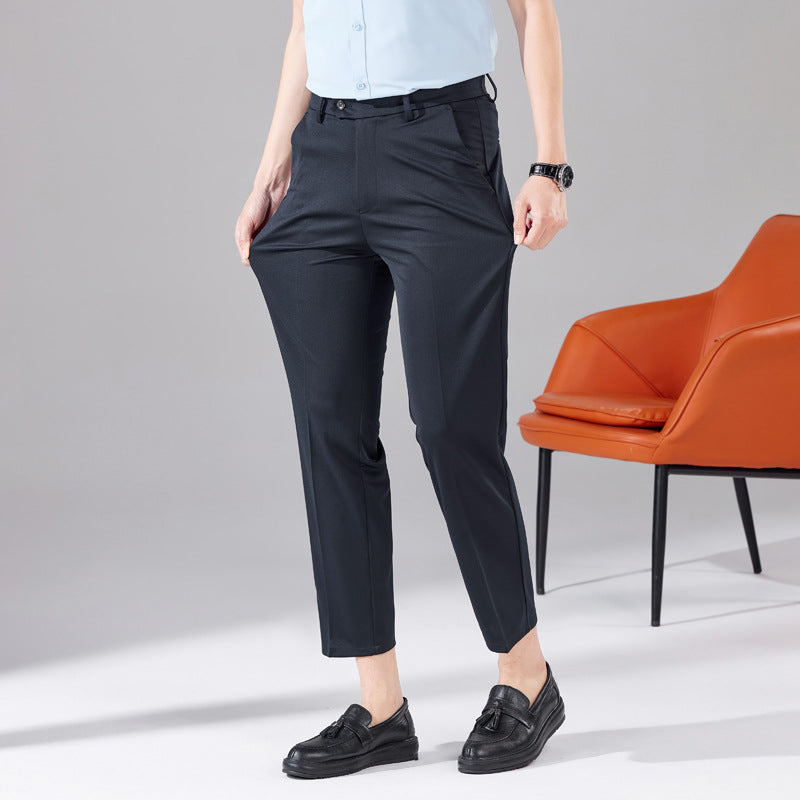 Anti-wrinkle High-quality Light-business Casual Mid-to-high-waist Trousers