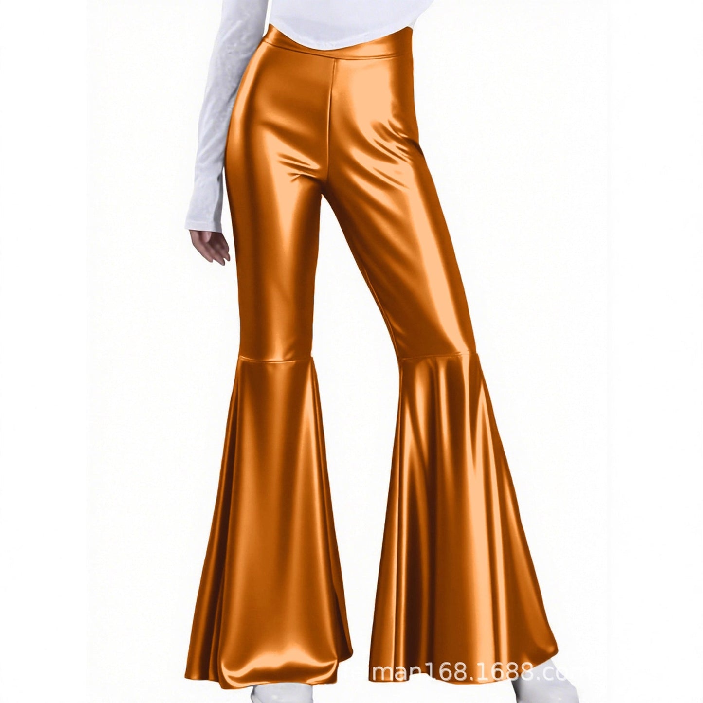 Lightweight Flared Pants With Gold-foil Snake-print