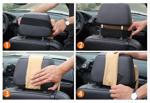 Car Neck Pillow Adjustable Head Restraint 3D Memory Foam Car Neck Support Pillow Neck Pain Relief Auto Headrest Travel Pillow Neck Support Holder Seat Pillow Adjustable Car Neck Pillow Premium Interior Accessories Headrest Support for Driver