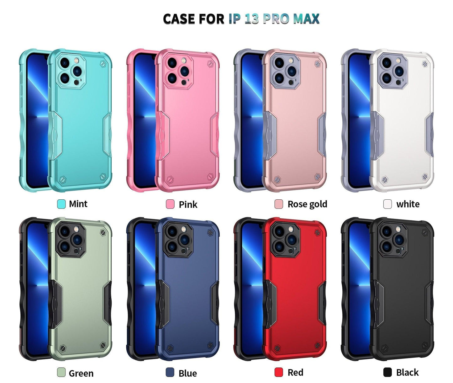 Case For iPhone 14 Pro Max iPhone 14 Plus 13 Pro Max 12 Mini Drop Cover Ultra-thin Mobile Case Full-Body Shockproof Heavy Duty Protective Cover