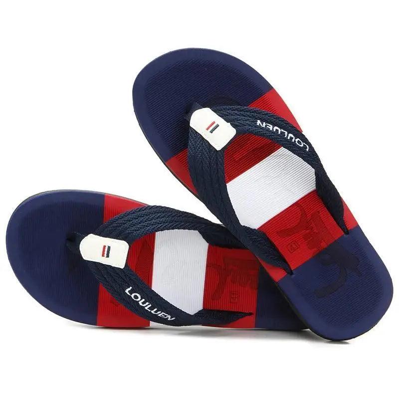 Casual Men Blue Summer Flip Flops High Quality Men Flip Flops Breathable Beach Slippers Outdoor Cool Simple Design Comfortable Walking Sandals