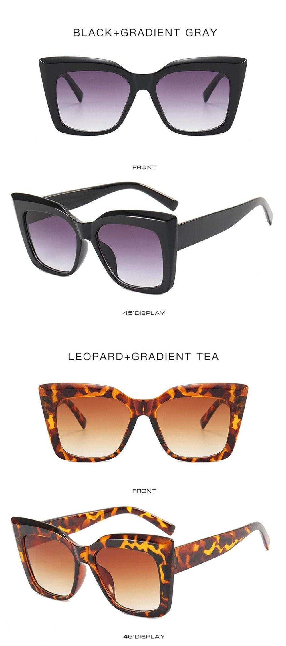 Cat Eye Design For Women Sunglasses Female Personality Big Size Frame Decent Sun Shade Glasses Trending over Size Sunglasses Thick Frame Square Sunglasses for Men Women Retro Sun Glasses UV400 Protection Fashion Trendy Style