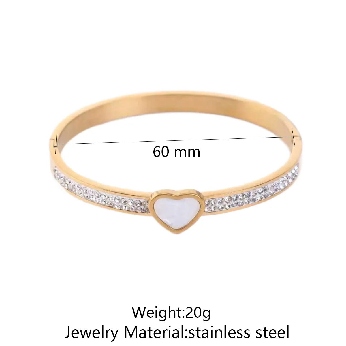 Stainless Steel Inlaid Rhinestone Buckle Bracelet