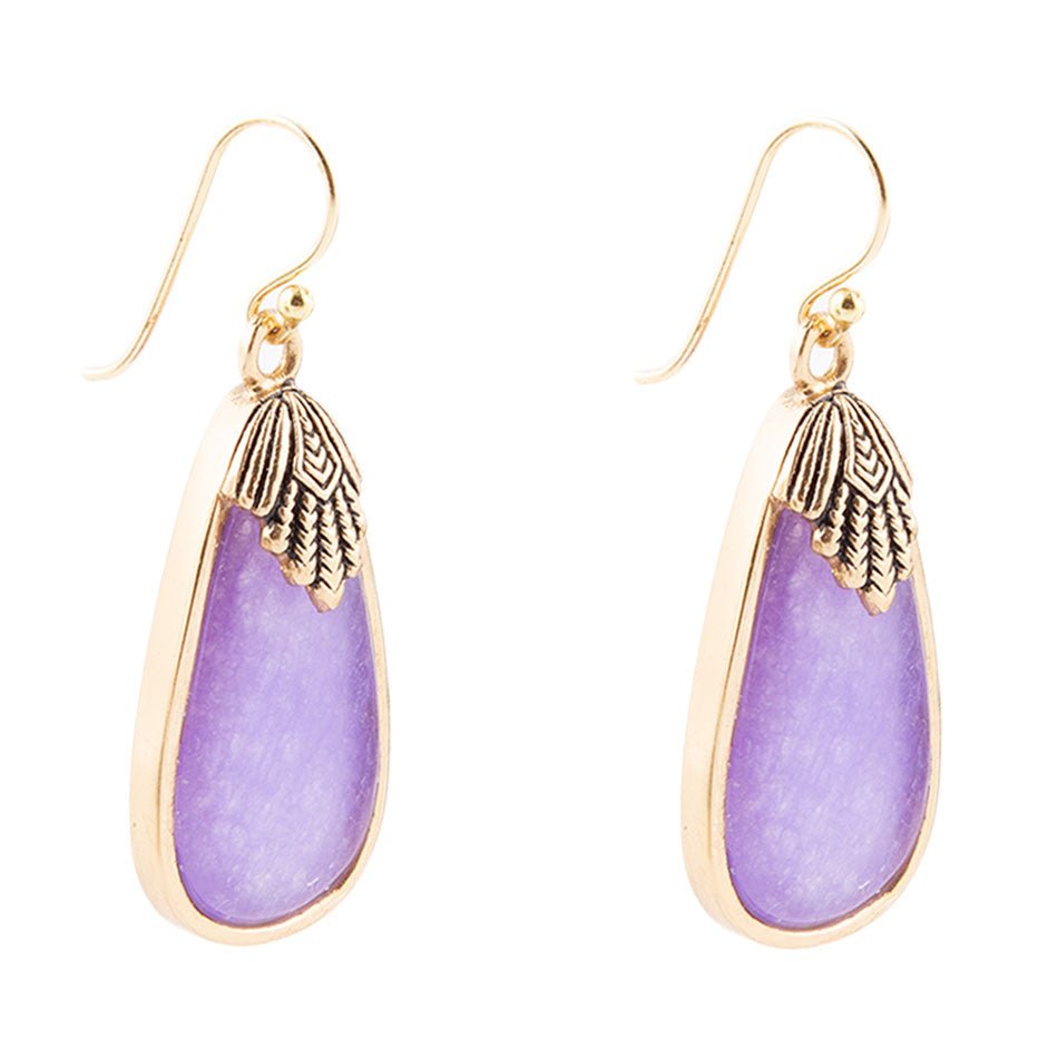 Charleston Purple Quarz Goldene Tropfenohrringe
