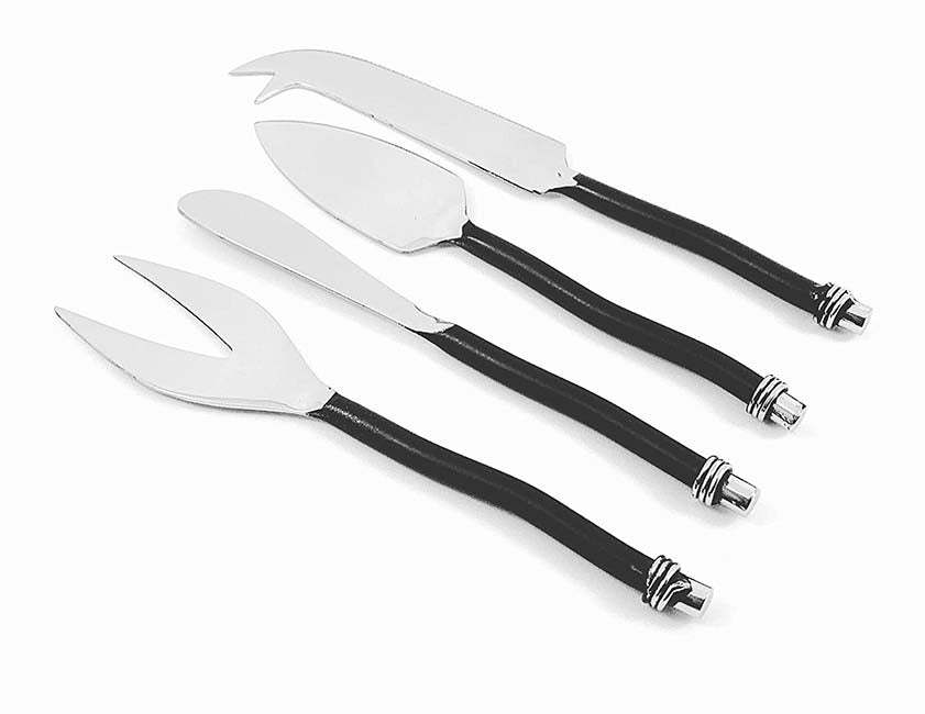 Vibhsa Cheese knives set of 4 (Stainless Steel, curved handle)