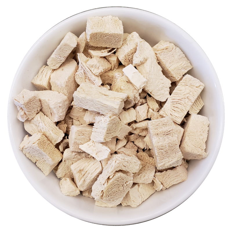 Freeze dried chicken breast dog treat with high protein content