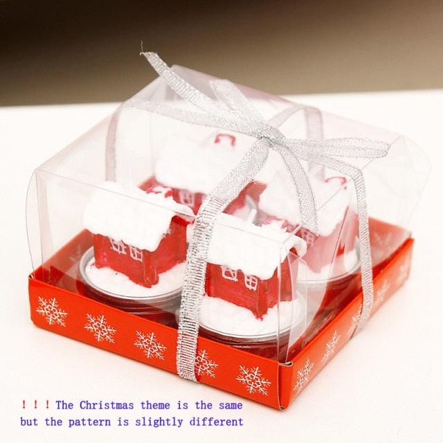 Christmas Candles Paraffin Home Desktop Decorations Tea light Candles Handmade Delicate Santa Snowman Acorn Tree Candles For Christmas Home Decoration Gifts Wedding Party Holiday Lights Christmas Ornaments