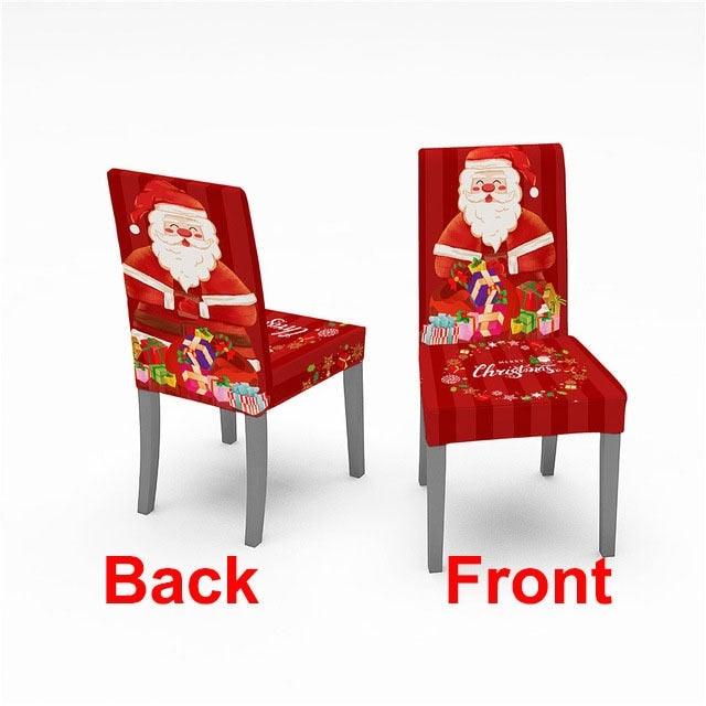 Christmas Chair Cover Stretch Spandex Digital Printed Silla Kitchen Dining Chair Covers Home Party Xmas Decor Stretch Chair Cover for Dining Room Chair Protector Seat Cover Stretch Slipcover Christmas Bell Furniture For Living Room Ceremony Hotel