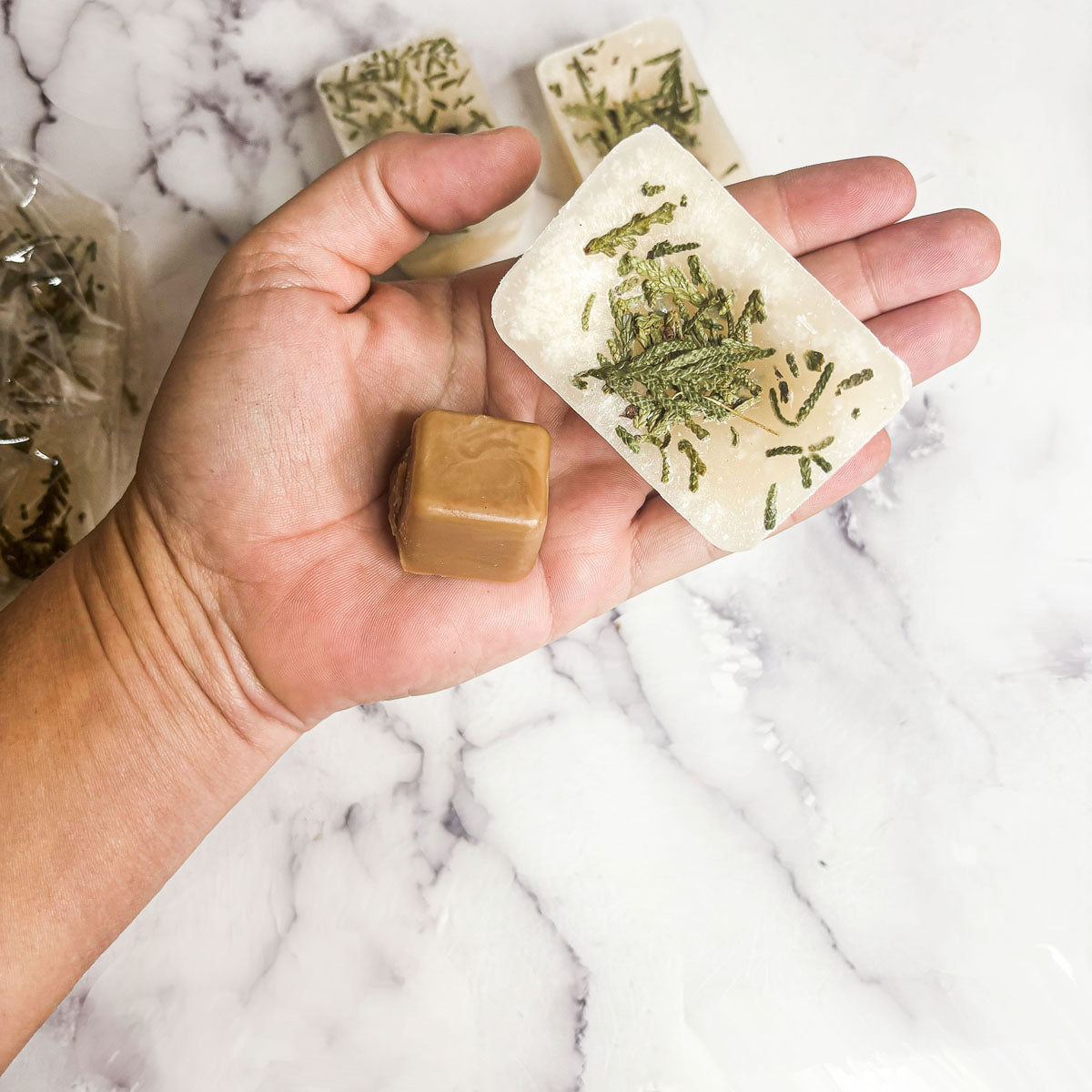 Galets de Cire XL Sapin de Noël 4 Cubes Parfum Doux de Cèdre Frais et de Pin pour les Fêtes