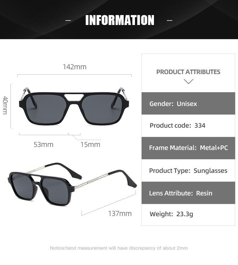 Classic Fashionable Retro Shape Double Bridges Style Women Sunglasses Polarized Square Sunglasses for Women Men Classic Pink Gradient Eyewear Trending Sunglasses