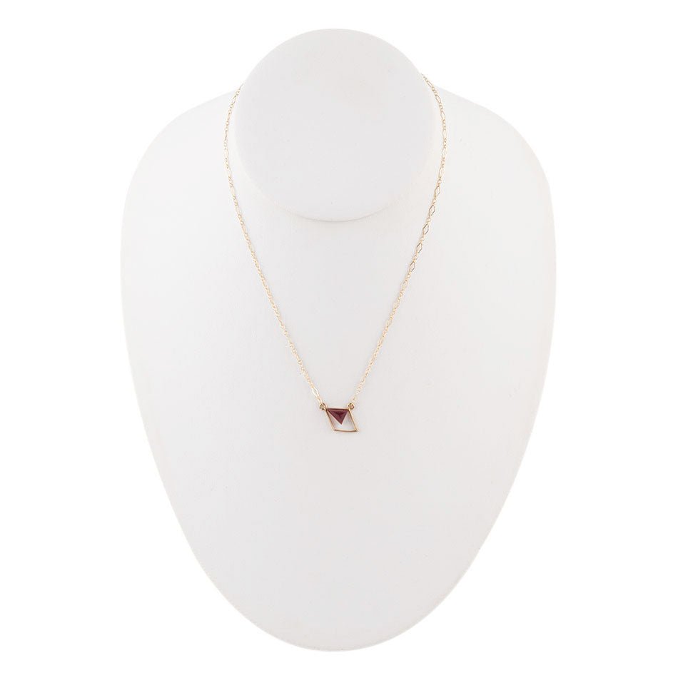 Corundum and Bronze Triangle Necklace - ThisandThatShoppe