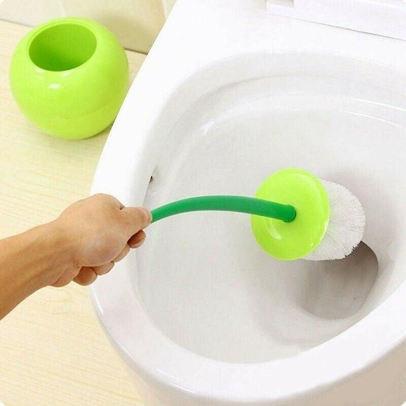 Creative Lovely Cherry Shape Lavatory Brush Toilet Brush And Holder Set Cleaning Bathroom Toilet Accessories Cherry Shape Toilet Brush Standing Toilet Brush Set Compact Household Bathroom Cherry Toilet Brush